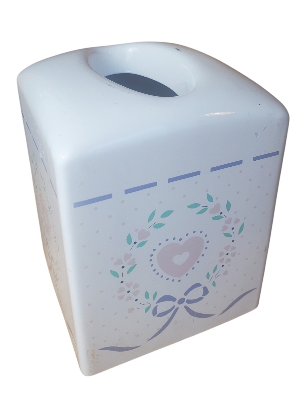 Vintage Saturday Knight Ltd Ceramic Tissue Box Cover Heart Floral Shabby Chic